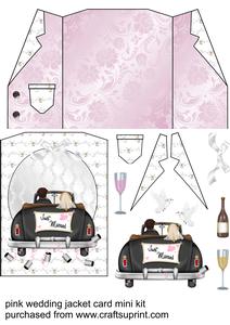 Pink Wedding Jacket Card Mini Kit