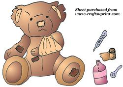Brown Get Well Soon Fred Bear Topper Sheet
