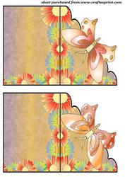 Multi Orange Floral Butterfly Notelets