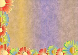 Green Blue and Orange Daisy Backing Sheet