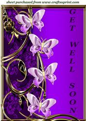 Purple Floral Butterfly Get Well Soon Topper