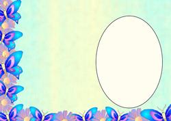 Blue and Purple Floral Butterfly Insert 2