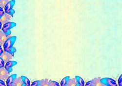 Blue and Purple Floral Butterfly Backing Sheet 2