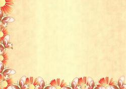 Orange Floral Butterfly Backing Sheet