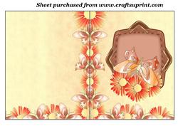 Orange Floral Butterfly Cut and Fold Card