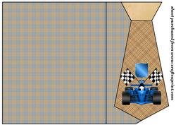 Blue F1 Car Tie Card
