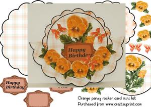 Orange Pansy Rocker Card Mini Kit