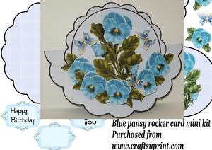 Blue Pansy Rocker Card Mini Kit