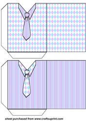 2 Lilac and Blue Shirt and Tie Pockets