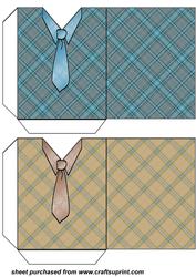 Blue and Brown Check Shirt and Tie Pockets