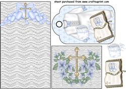 Baby Boys Christening Tag Pocketcard Front