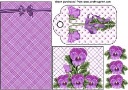 Purple Pansy Tag Pocket Card Front