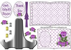 Purple Pansy Book Sheet and Stand