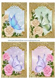 4 Floral Butterfly Toppers