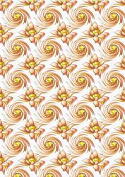 Orange Whirl Floral Backing Sheet 2a