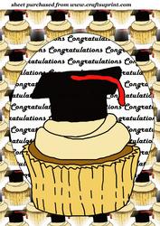 Black Graduation Cupcake Topper
