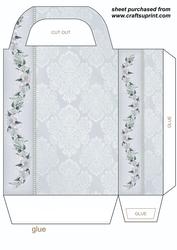Silver Floral Gift Bag