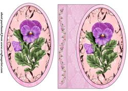 Purple Pansy Card Front(oval)