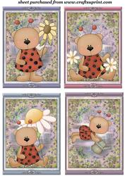 4 Ladybug Bear Toppers