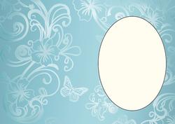 Pale Blue Floral Butterfly Insert 2