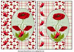 2 Red Poppy Card Fronts