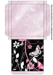 Black Floral Butterfly Card Box