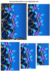 Blue Butterfly Floral Pyramid Topper