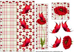 Red Poppy Bookmark Card