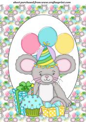 Cute Birthday Mouse Topper 2