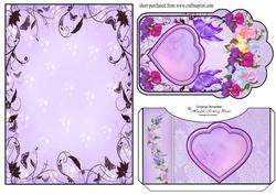 Purple Floral Butterfly Pocket Card Front
