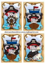 4 Red Mouse Pirate Toppers