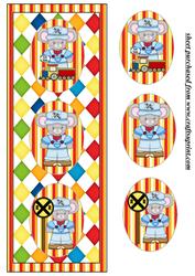 Cute Railway Mice Card Front