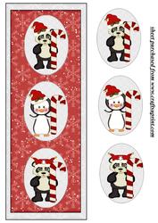 Red Christmas Candy Cane Critters Card Front