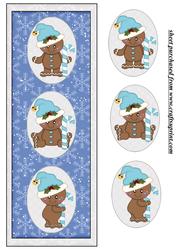 Blue Candy Cane Gingerbreads Card Front