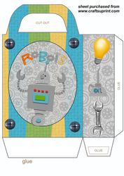 Grey and Blue Robot Gift Bag 3