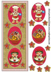 Red Christmas Gingerbread Card Front