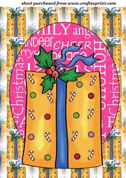 Pink Christmas Present Topper