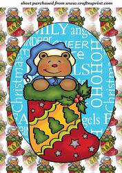 Blue Christmas Bear Stocking Topper