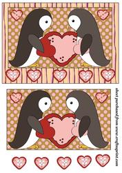 Loved Up Penguins Card Front