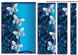 Light Blue Framed Butterfly Side Stacker Card Front