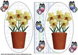 Butterflies and Flowers Oval Card Front 5