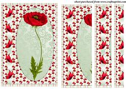 Red Poppy and Butterfly Side Stacker Card Front 1