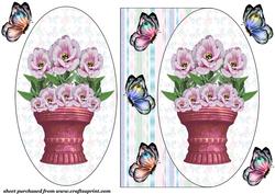 Butterflies and Flowers Oval Card Front 6