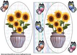Butterflies and Flowers Oval Card Front 7