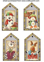4 Christmas Critter Tag Toppers
