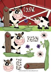 Cow Birthday Quick Card Front with Layers