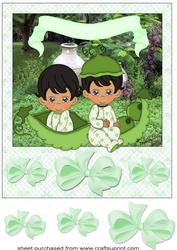 Black Haired Baby Boys Peas in a Pod Card Front 4