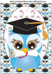 Blue Graduation Owl Topper