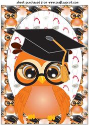 Orange Graduation Owl Topper