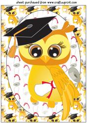 Yellow Graduation Owl Topper